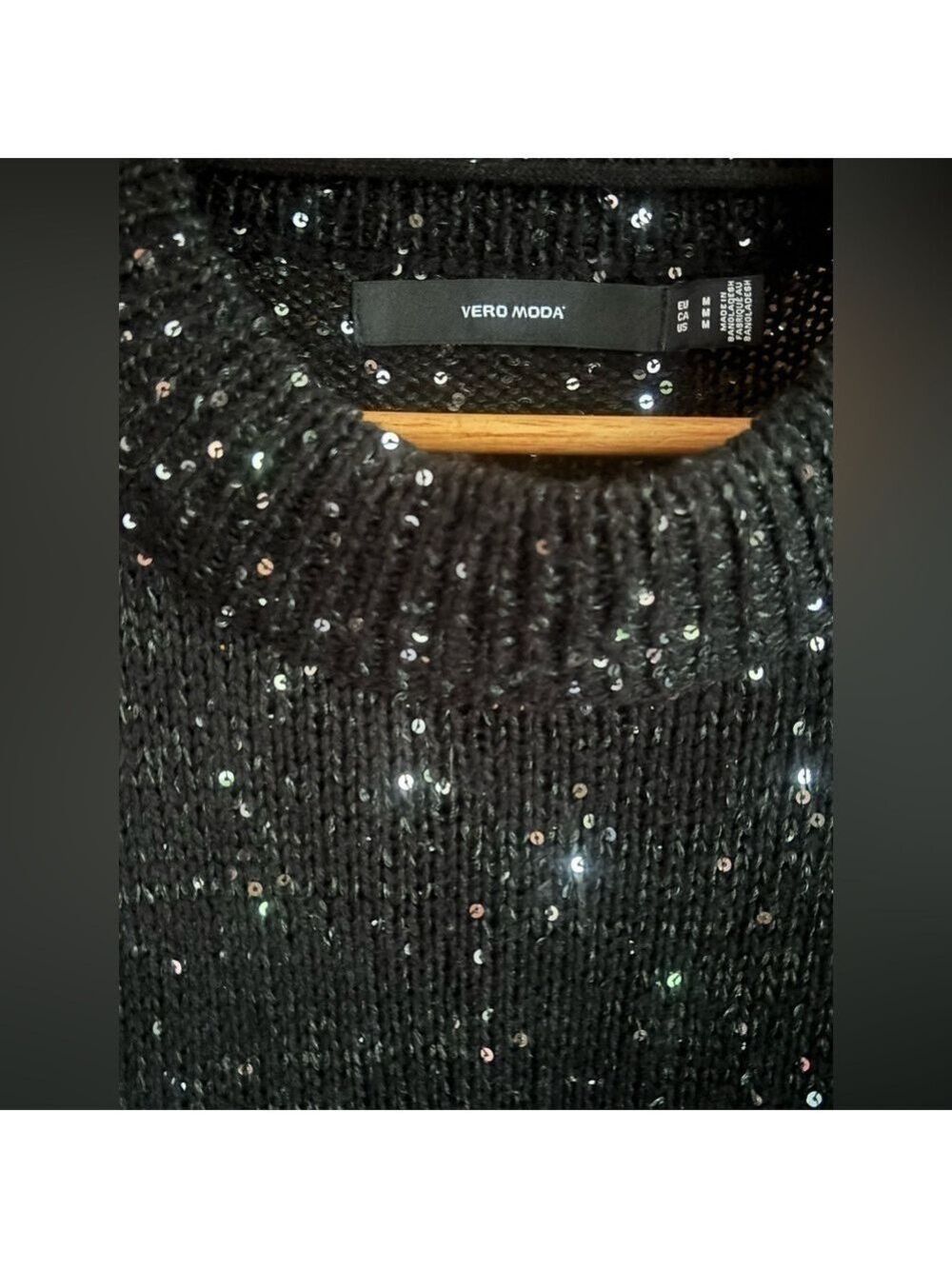 VERO MODA Holiday Sparkly Shimmer Going Out Sleeveless Top Size M/L With Stretch - Picture 7 of 13